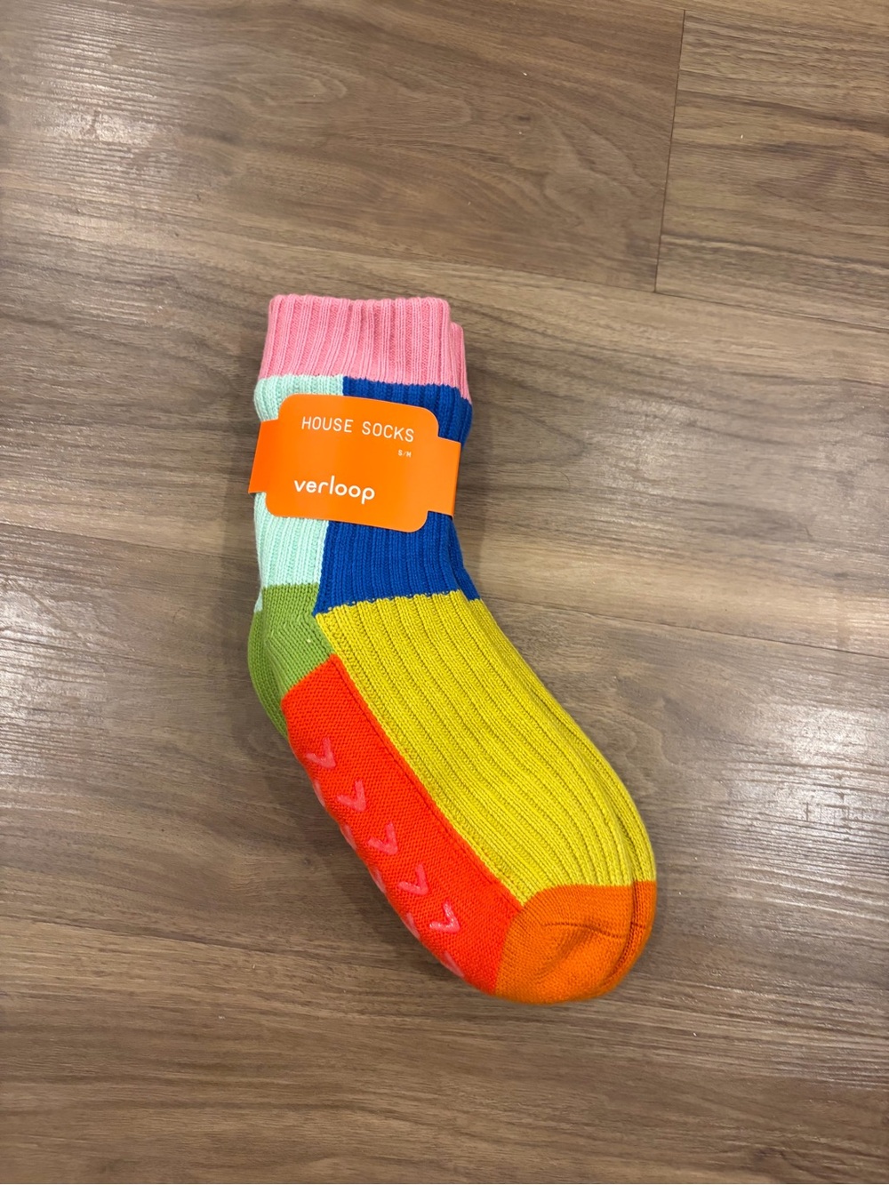 Verloop Kaleidoscope Multicolor Ribbed House Socks - Yellow, Pink, Blue, Orange,